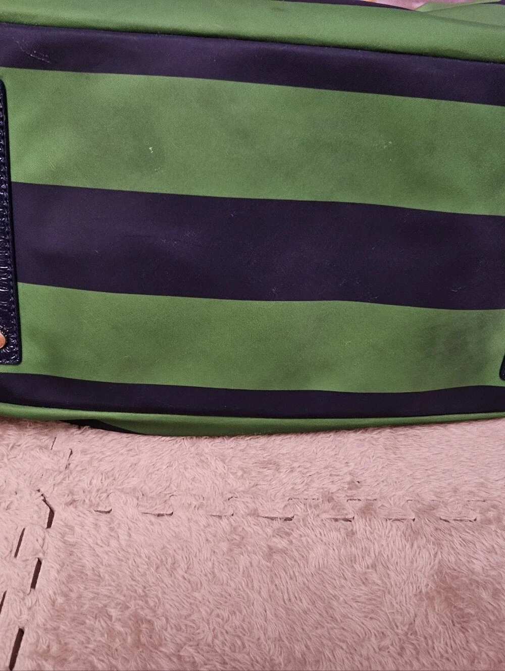 kate spade Green and Navy Jubilee diaper bag Wide Stripe Tote